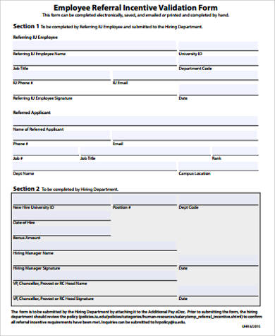employee referral validation form