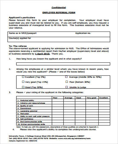 confidential employee referral form