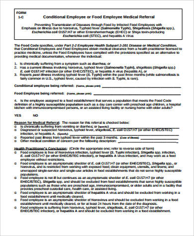 employee medical referral form