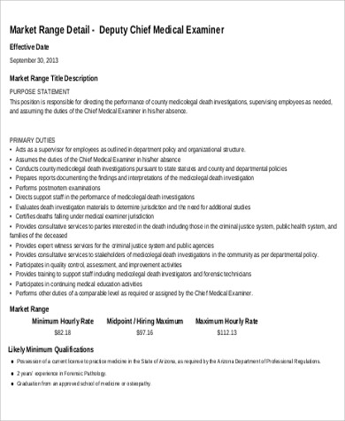 deputy chief medical examiner job description
