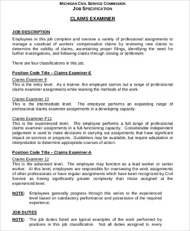 civil service medical examiner job description