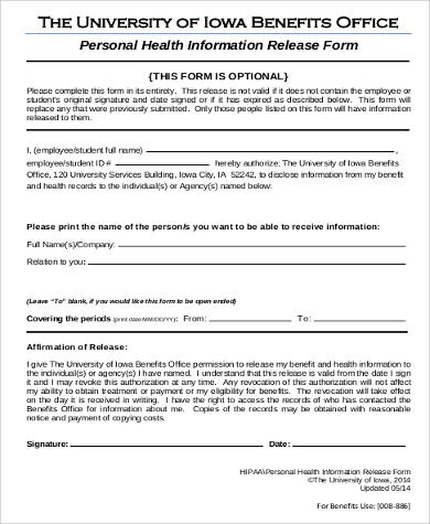 hipaa employee release form