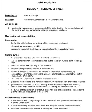 resident medical officer job description