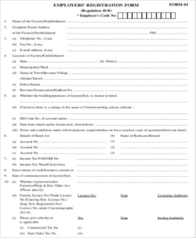 employee registration form