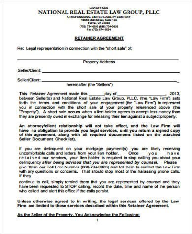real estate retainer agreement