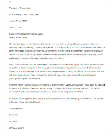 Financial Aid Termination Appeal Letter from images.sampletemplates.com