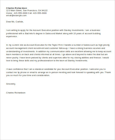 Sample Cover Letter Executive - Knowing And Sharing (390 x 475 Pixel)