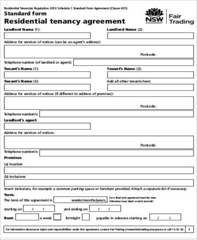 property lease rental agreement example
