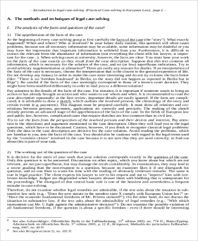 analysis case legal format sample