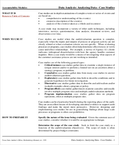 case analysis of data