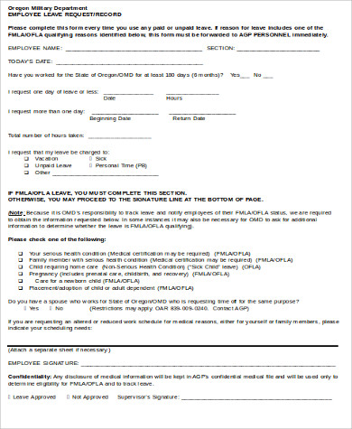 employee leave request form doc
