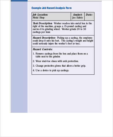 job hazard analysis format