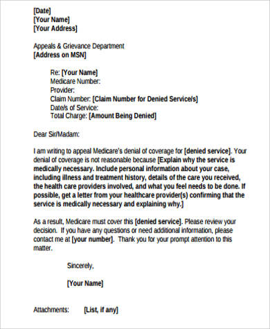 general appeal letter example