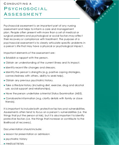 nursing psychosocial assessment