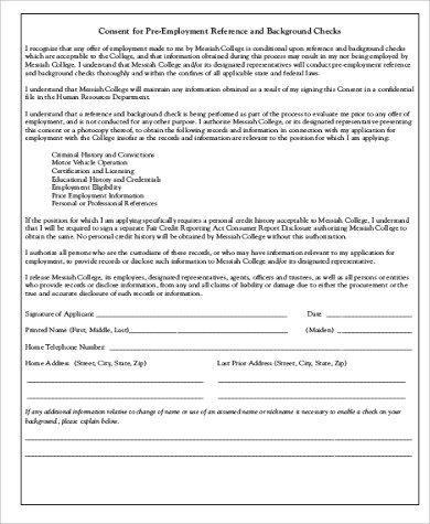 FREE 8+ Background Check Consent Form Samples in MS Word | PDF