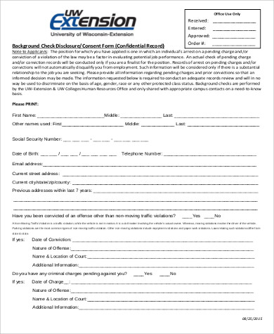 background check disclosure consent form