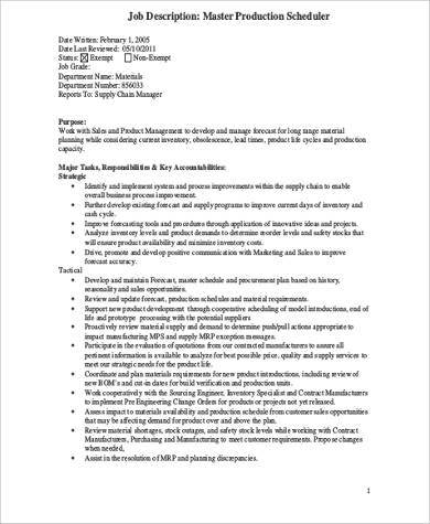 project planner job description
