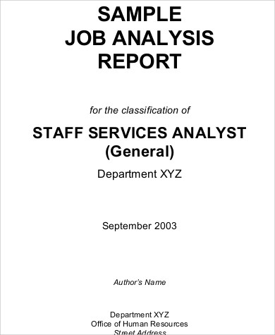 sample of job analysis report