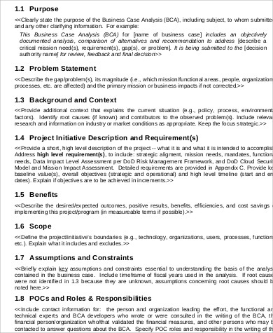 business case analysis sample