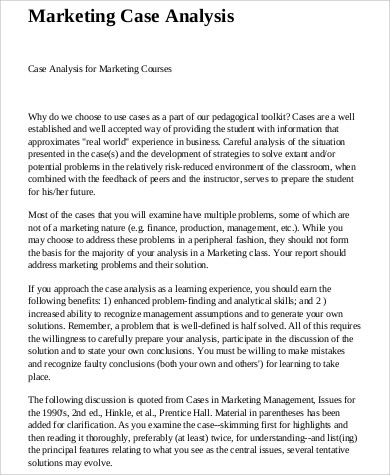 marketing case analysis