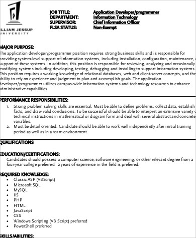 application programmer job description