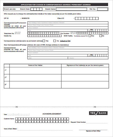 address change application form