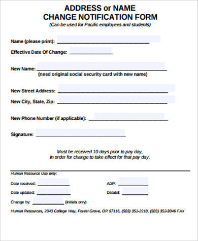 FREE 8+ Sample Address Change Forms in MS Word