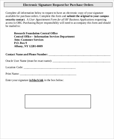 electronic purchase order request form pdf