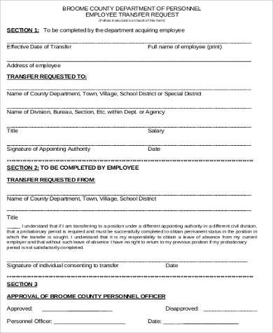 employee transfer requisition form
