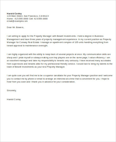 management marketing property letter 8 Sample Resumes Sample  Property Management  Templates