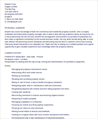 Property Manager Duties For Resume - property manager resume example template minimo | Manager ... / Our property manager resume sample will show you how to make your application stand out from the rest of the candidates.