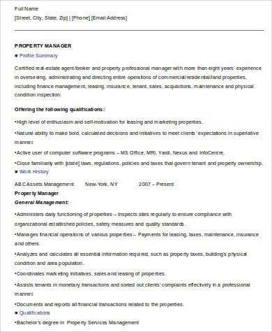 Property Manager Summary Resume / Property Manager Resume Sample Sample Resumes Manager Resume Resume Examples Cover Letter For Resume : A resume objective works without experience.