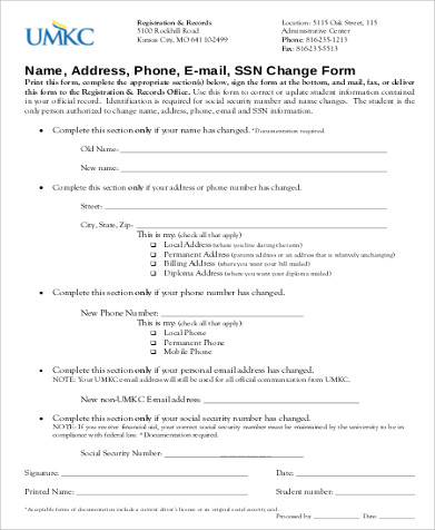 social security change of name and address form pdf 
