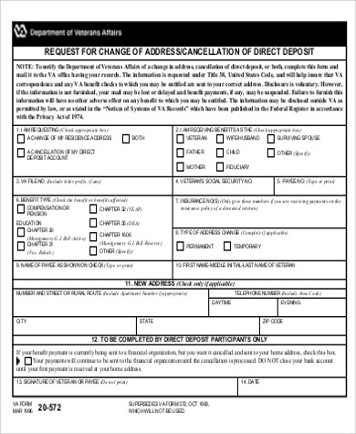 blank social security change of address form