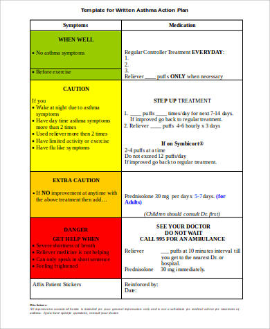 written asthma action plan