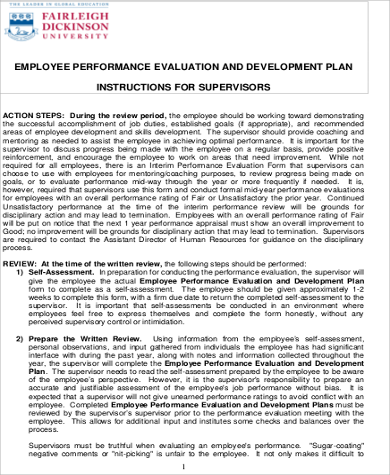 employee performance evaluation and development plan pdf