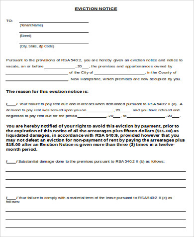 eviction notice application form