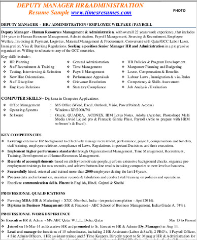 Human Resources Manager Cv Pdf May 2021