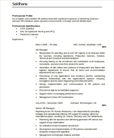 senior hr manager resume1