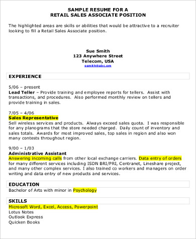 career objective on resume for retail