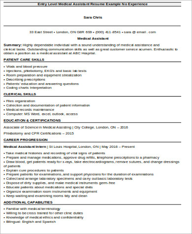 entry level medical assistant resume objective21