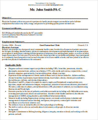 physician medical assistant resume objective doc