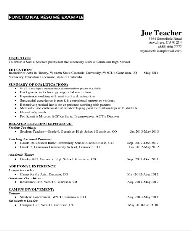 school teacher resume career objective