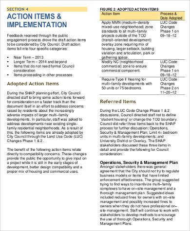 example student housing action plan