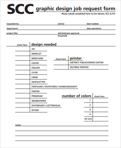 FREE 9  Sample Job Request Forms in MS Word PDF