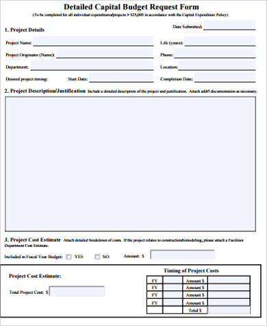 sample capital budget request form