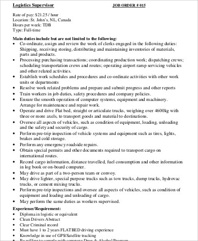 edison mail and logistics job description