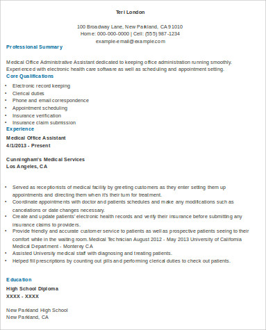 medical admin assistant cover letter no experience