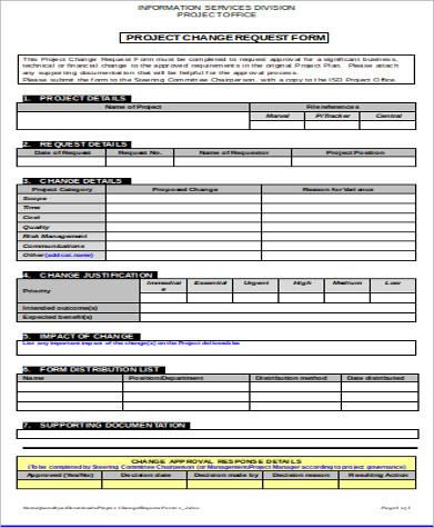 project change request form pdf