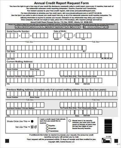 annual credit report request form1